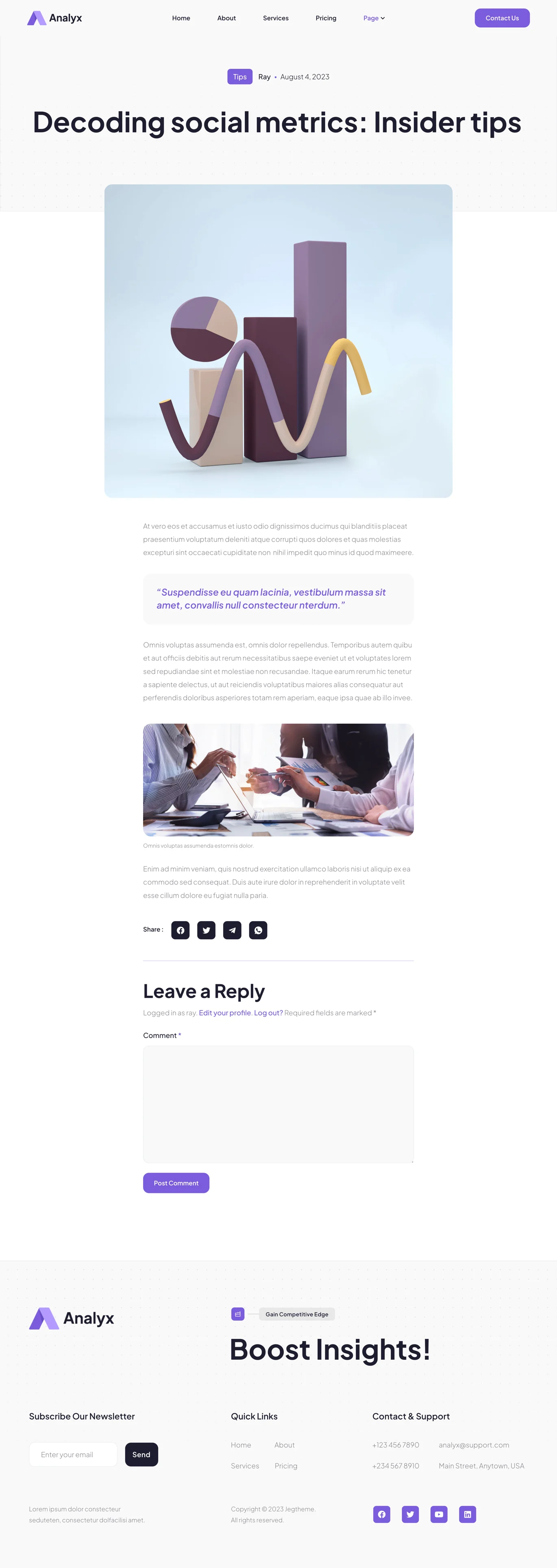 Blog & Single Post Layout - Web Design project by CodexStudio